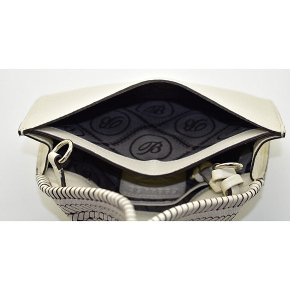 C0 NEW BRIGHTON Odette Ferrara Santorini White Leather Shoulder Flap Bag $378 - Picture 7 of 8